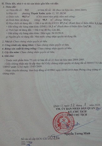 Bán đất quận 12 đường TX 38 ngay trường CĐ Điện lực giá 770 triệu