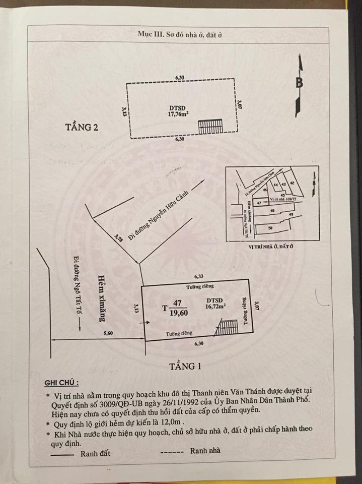 Bán nhà mặt tiền Ngô Tất Tố ngay chợ phường 22 Bình Thạnh