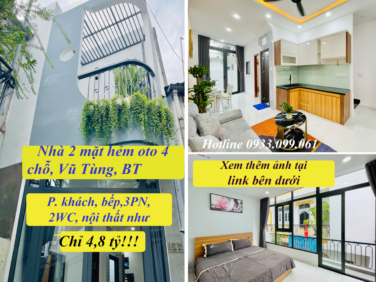 Bán nhà hẻm Vũ Tùng, P2 Bình Thạnh